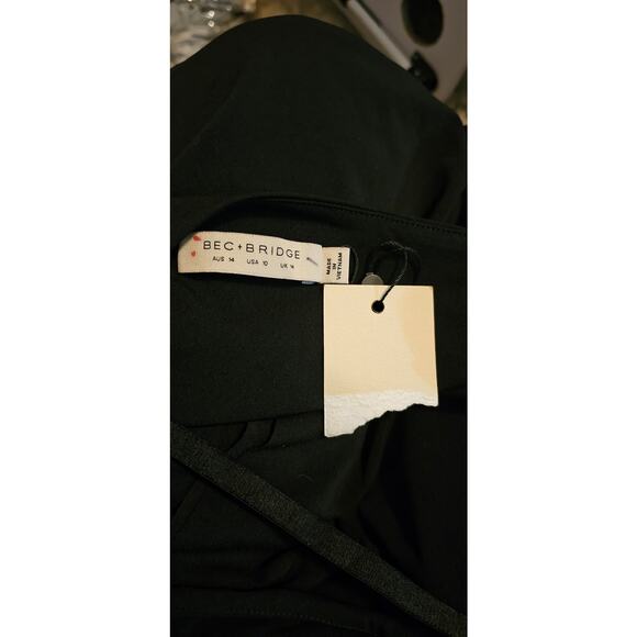 NWT FREE PEOPLE Bec + Bridge Zadie Wrap Maxi Dress $330 US SIZE 10 Black Cutout - Picture 8 of 9